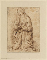 K IX 030
<br/>
Maria, geknield in gebed
<br/>
<em>Perugino (Pietro Vannucci) (1452-1523) - kopie naar</em>